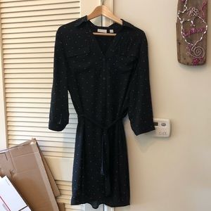 New York & Co dress, size L, black w/white dots